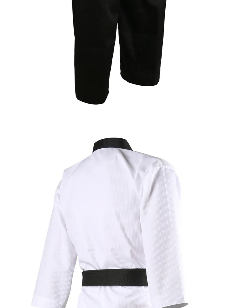 High Quality Black Red Taekwondo Uniform Training Taekwondo Suits Embroidery Uniforms Poomsae Dobok WTF Approved Size 160-190cm