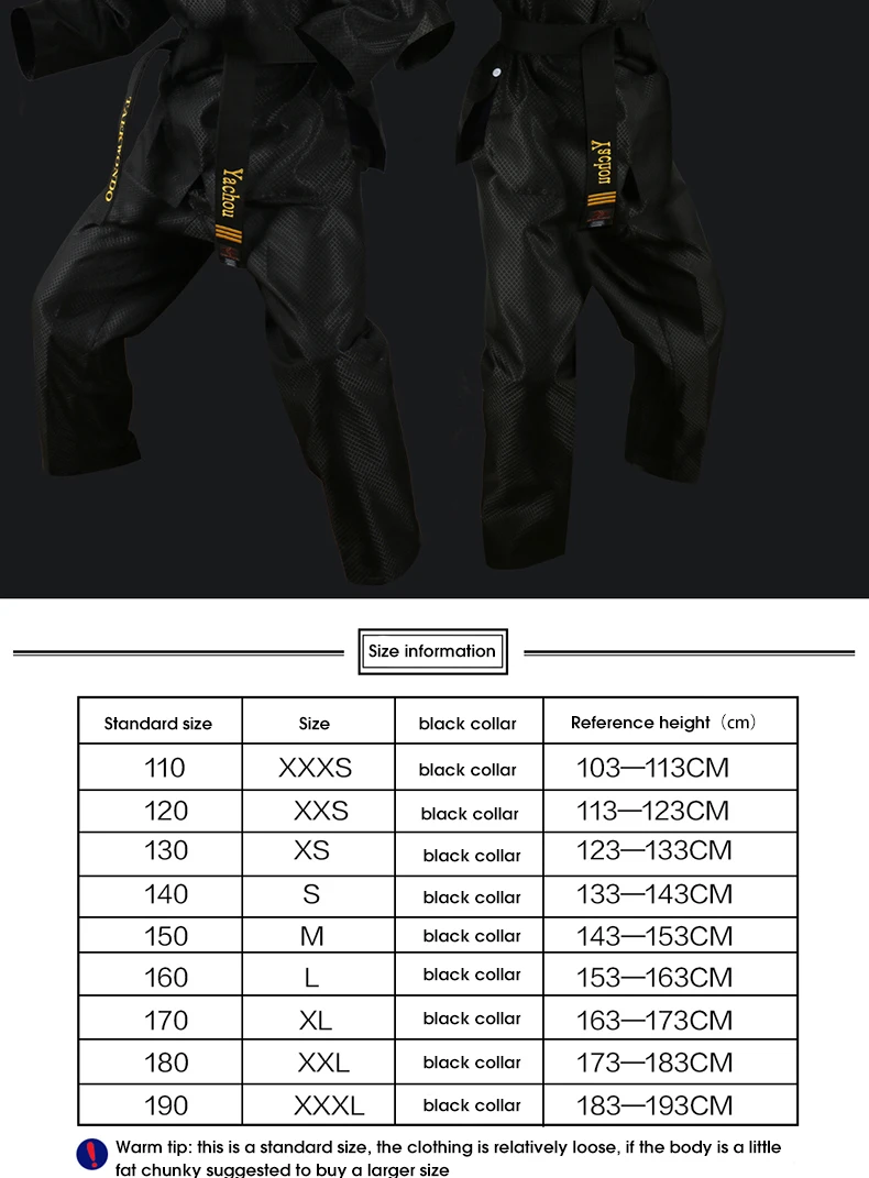 High Quality Black Red Taekwondo Uniform Training Taekwondo Suits Embroidery Uniforms Poomsae Dobok WTF Approved Size 160-190cm
