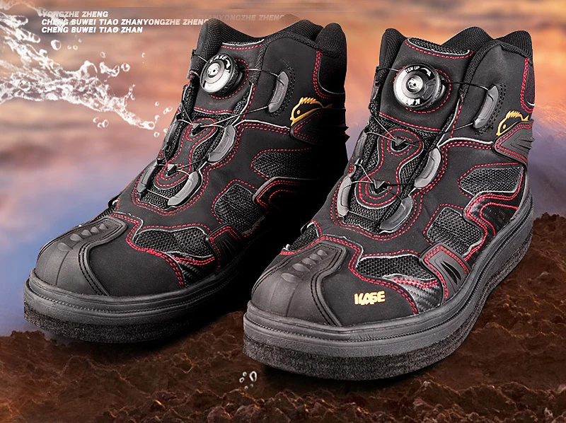 Rock Offshore Fishing Shoes Felt Sole Fishing Wading Boot Breathable Upstream Shoes Anti-slip River Wading Waders Boots