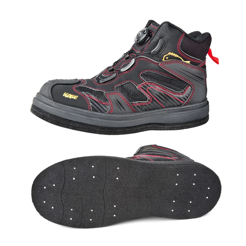 Rock Offshore Fishing Shoes Felt Sole Fishing Wading Boot Breathable Upstream Shoes Anti-slip River Wading Waders Boots