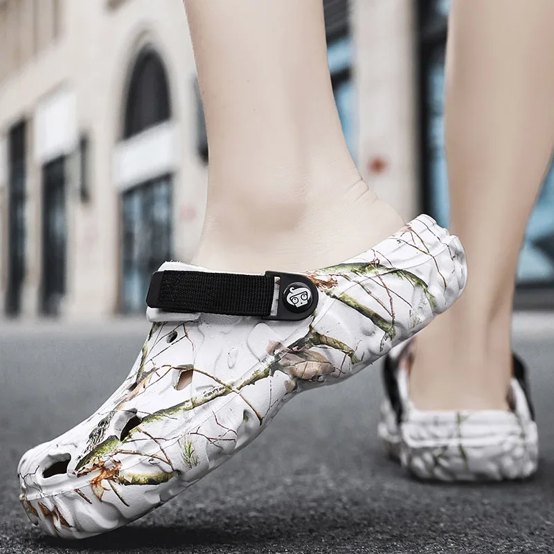 Camouflage Beach Outdoor Sandals Platform Men Slippers Summer Water Shoes Men Clogs Slides Men's Soft EVA Indoor Home Flip Flops