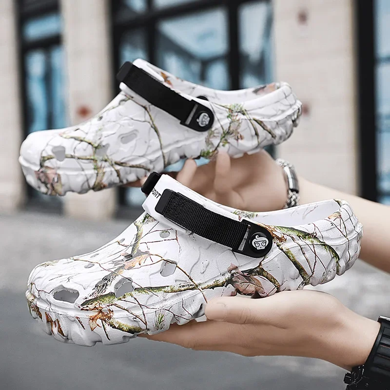 Camouflage Beach Outdoor Sandals Platform Men Slippers Summer Water Shoes Men Clogs Slides Men's Soft EVA Indoor Home Flip Flops