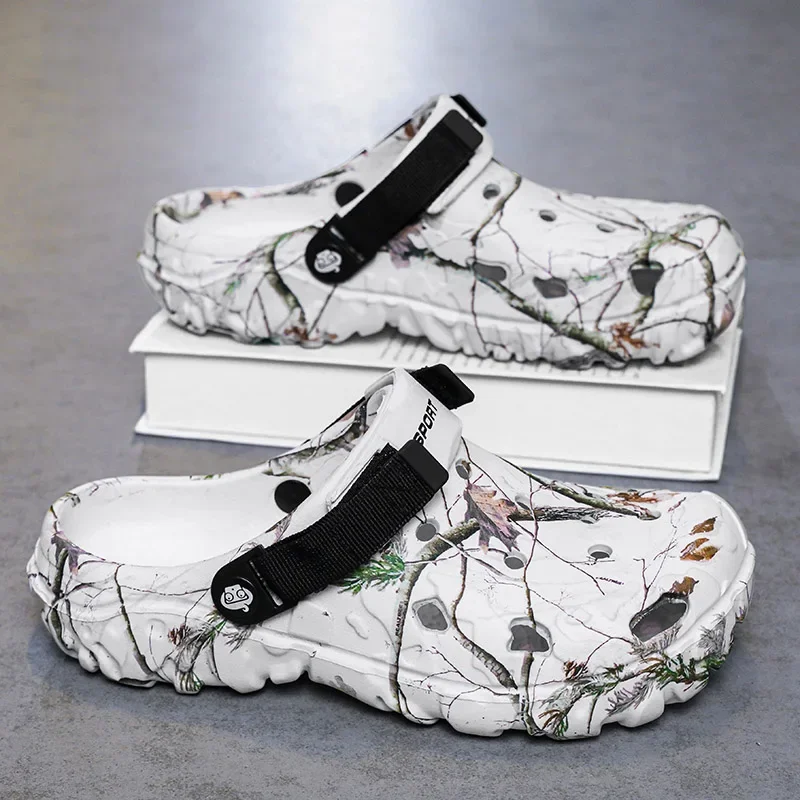 Camouflage Beach Outdoor Sandals Platform Men Slippers Summer Water Shoes Men Clogs Slides Men's Soft EVA Indoor Home Flip Flops