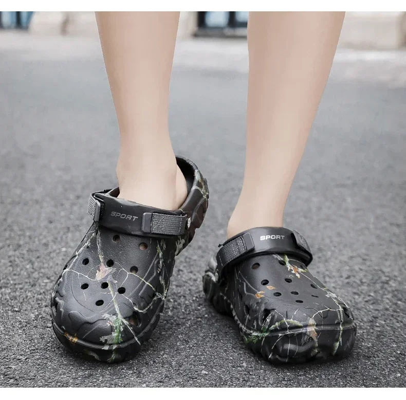 Camouflage Beach Outdoor Sandals Platform Men Slippers Summer Water Shoes Men Clogs Slides Men's Soft EVA Indoor Home Flip Flops