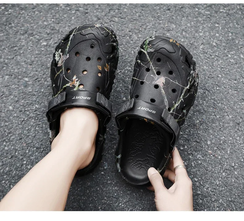 Camouflage Beach Outdoor Sandals Platform Men Slippers Summer Water Shoes Men Clogs Slides Men's Soft EVA Indoor Home Flip Flops