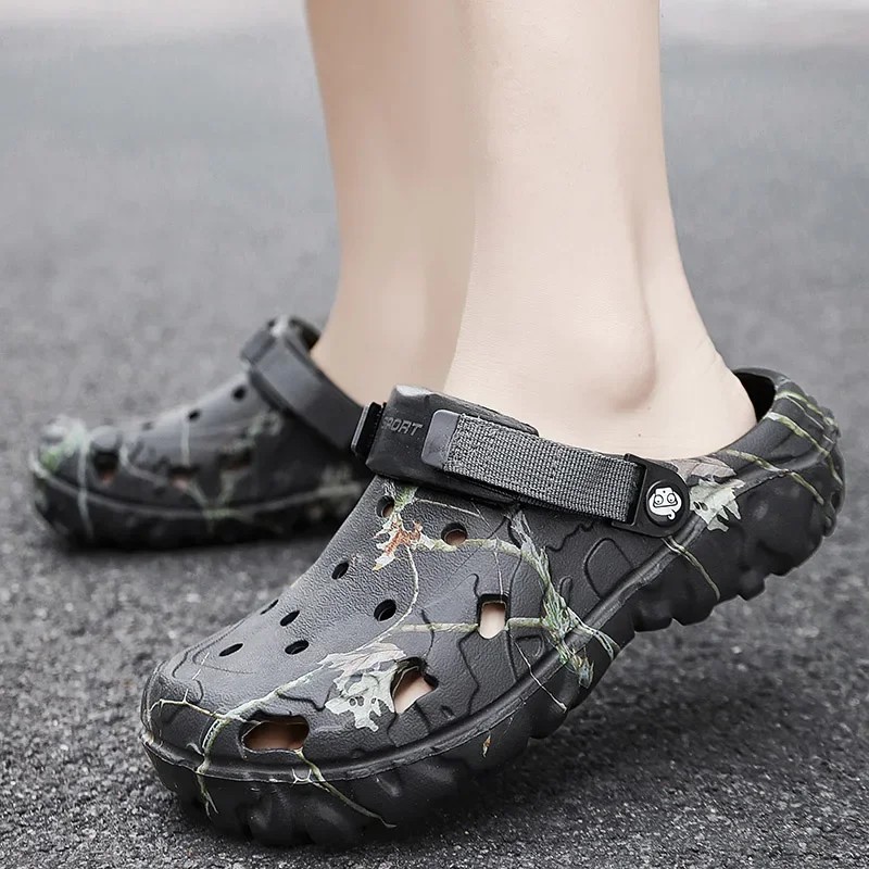 Camouflage Beach Outdoor Sandals Platform Men Slippers Summer Water Shoes Men Clogs Slides Men's Soft EVA Indoor Home Flip Flops