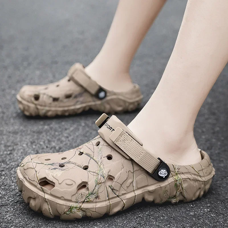 Camouflage Beach Outdoor Sandals Platform Men Slippers Summer Water Shoes Men Clogs Slides Men's Soft EVA Indoor Home Flip Flops