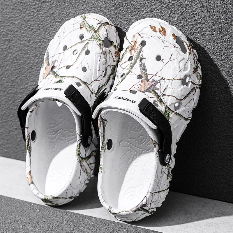 Camouflage Beach Outdoor Sandals Platform Men Slippers Summer Water Shoes Men Clogs Slides Men's Soft EVA Indoor Home Flip Flops