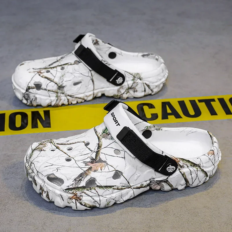 Camouflage Beach Outdoor Sandals Platform Men Slippers Summer Water Shoes Men Clogs Slides Men's Soft EVA Indoor Home Flip Flops