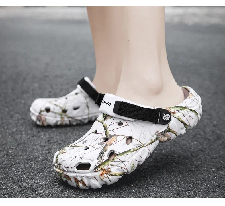 Camouflage Beach Outdoor Sandals Platform Men Slippers Summer Water Shoes Men Clogs Slides Men's Soft EVA Indoor Home Flip Flops