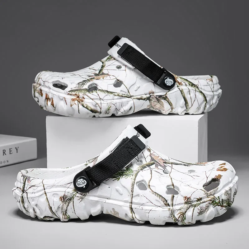 Camouflage Beach Outdoor Sandals Platform Men Slippers Summer Water Shoes Men Clogs Slides Men's Soft EVA Indoor Home Flip Flops