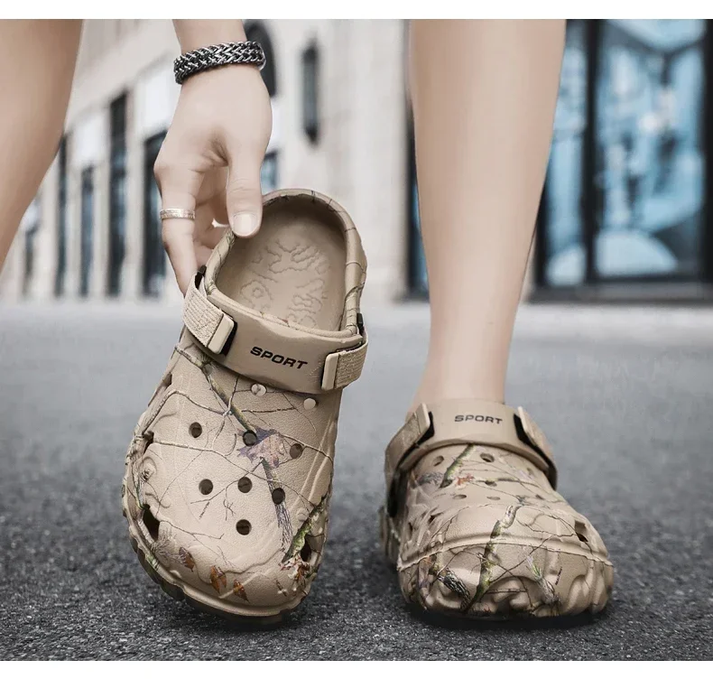 Camouflage Beach Outdoor Sandals Platform Men Slippers Summer Water Shoes Men Clogs Slides Men's Soft EVA Indoor Home Flip Flops