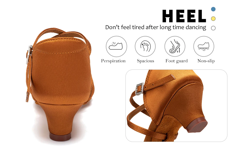 Latin Dance Shoes for Girls Women Ladies Ballroom Modern Tango Salsa Dancing Performance Shoes Medium Heels Training Shoes