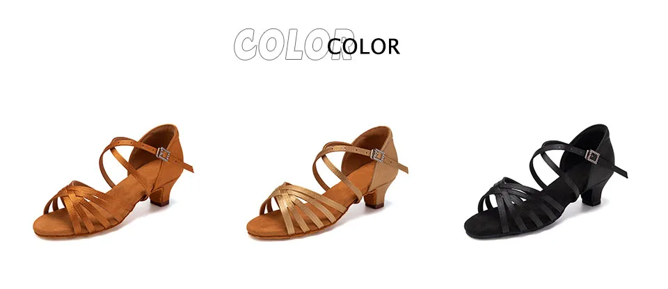 Latin Dance Shoes for Girls Women Ladies Ballroom Modern Tango Salsa Dancing Performance Shoes Medium Heels Training Shoes