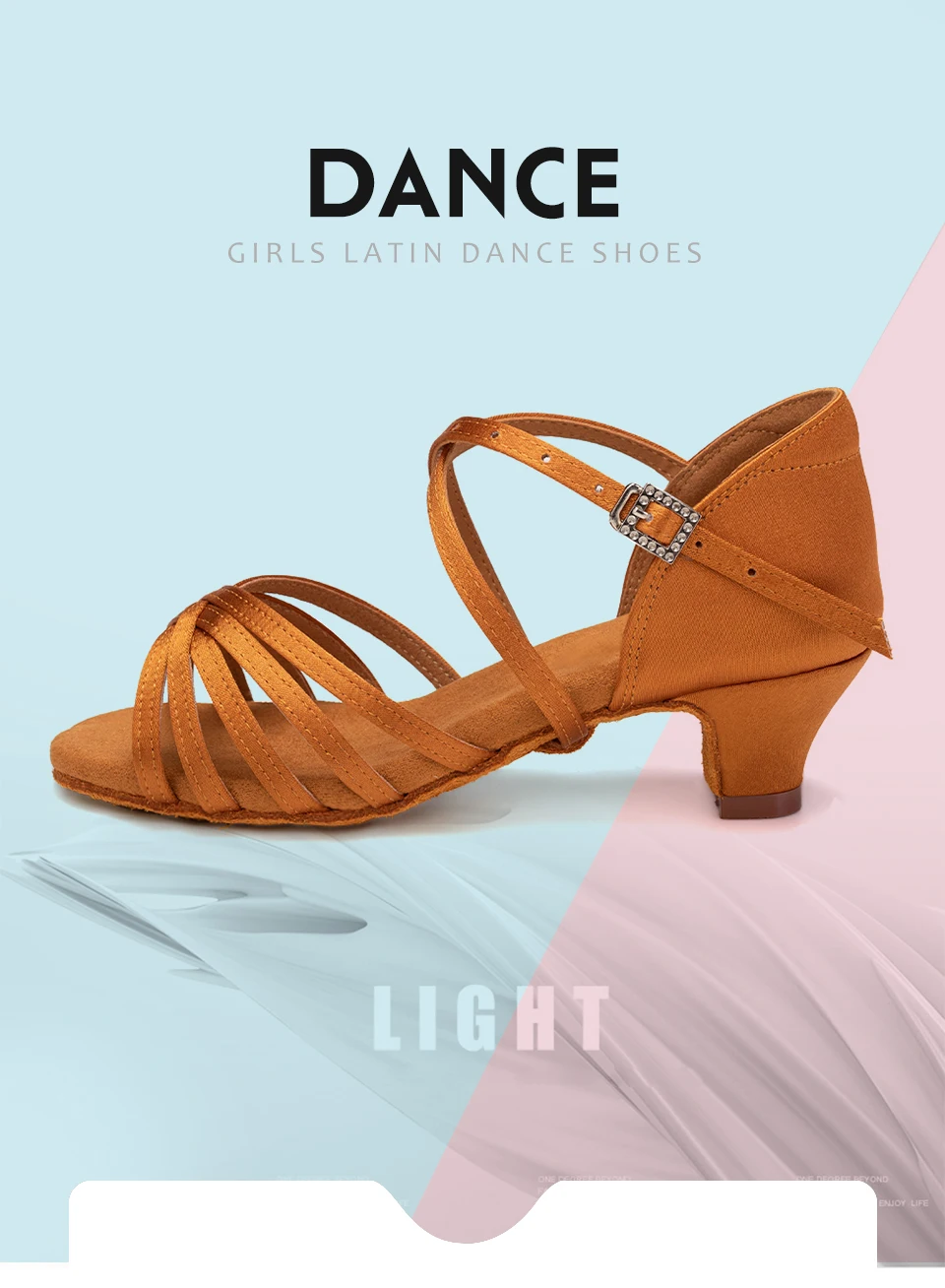 Latin Dance Shoes for Girls Women Ladies Ballroom Modern Tango Salsa Dancing Performance Shoes Medium Heels Training Shoes