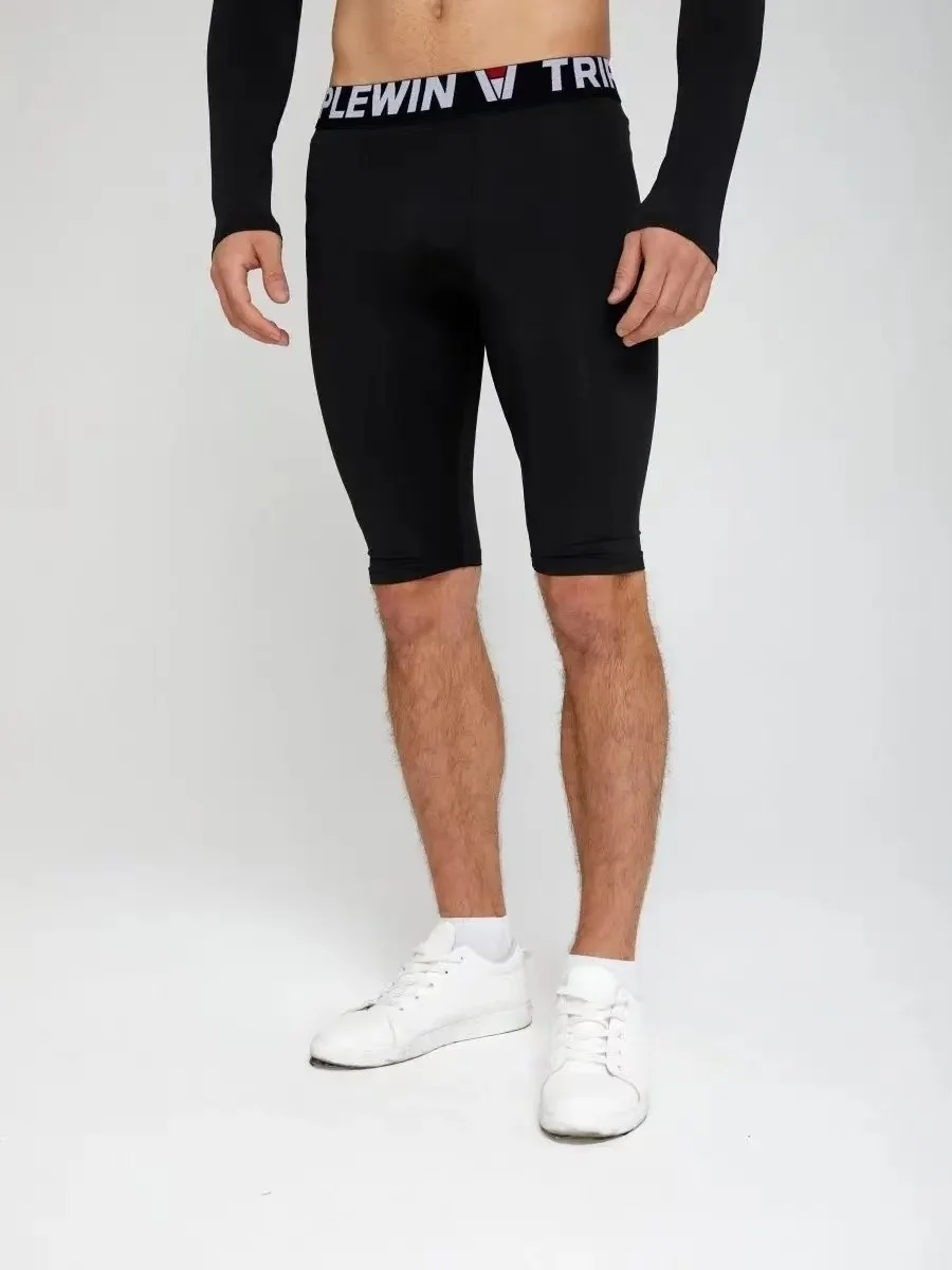 Men Running Tights GYM Marathon Short Pants Basketball Football Soccer Fitness Exercise Hiking Jogging Sport Fifth Leggings J29
