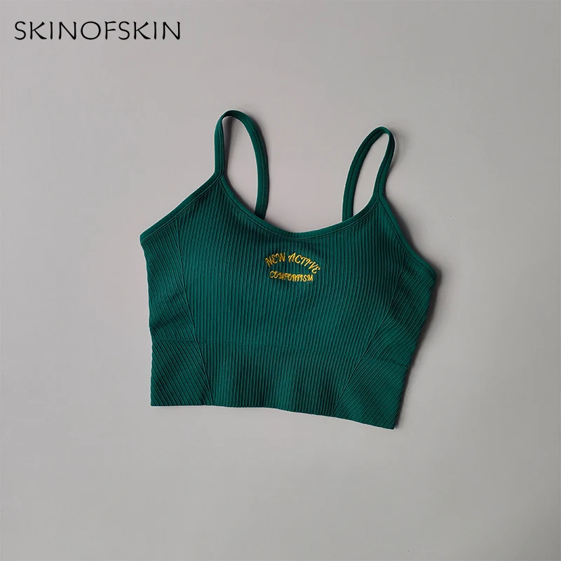 Color Blocking Small Suspender Sports Bra for Women Fixed Cup Fitness Bra Running Bra Acceleration, Dry Training Yoga Outerwear