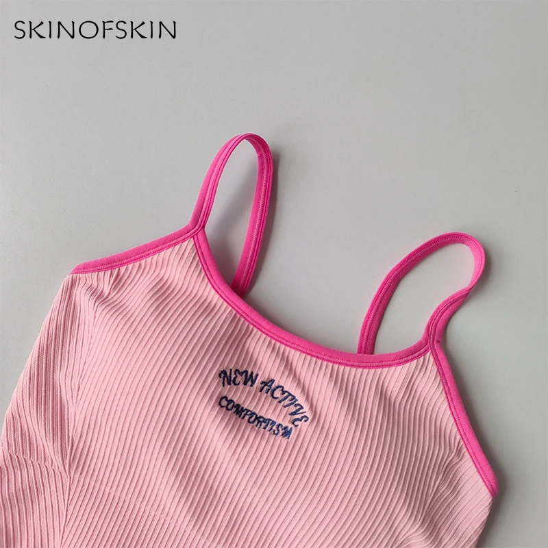 Color Blocking Small Suspender Sports Bra for Women Fixed Cup Fitness Bra Running Bra Acceleration, Dry Training Yoga Outerwear