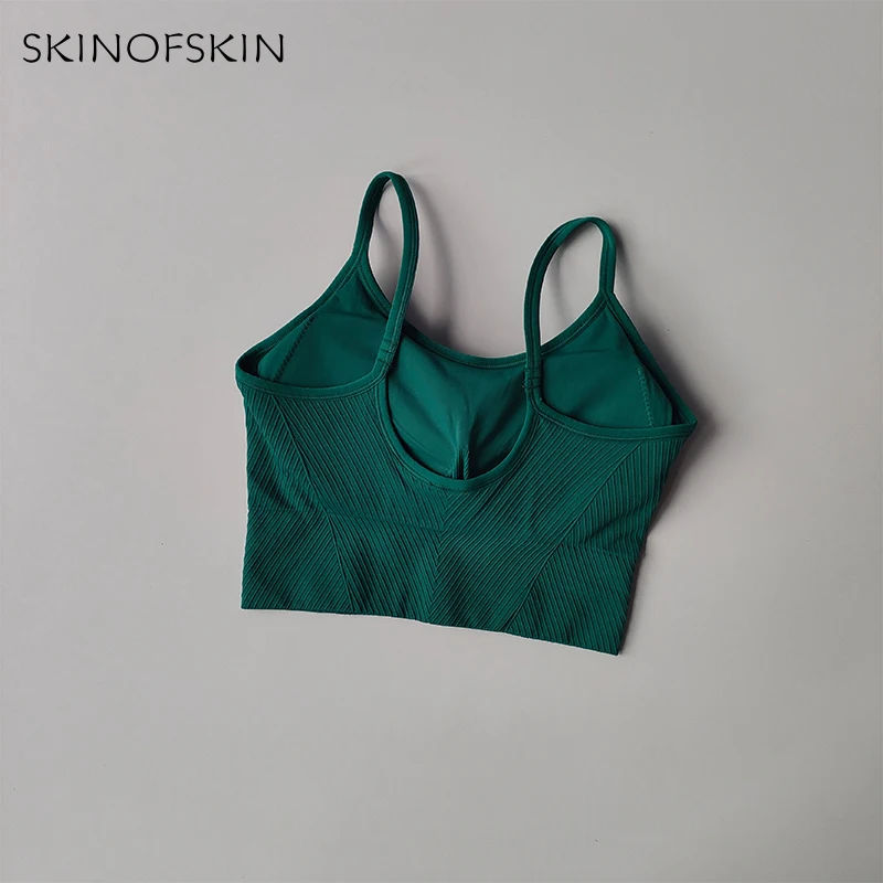 Color Blocking Small Suspender Sports Bra for Women Fixed Cup Fitness Bra Running Bra Acceleration, Dry Training Yoga Outerwear