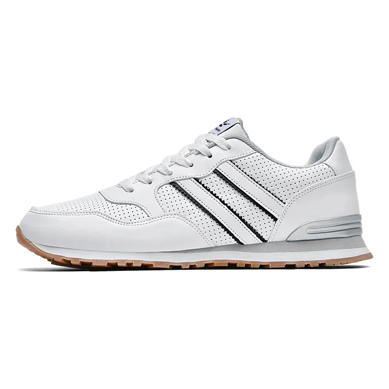 Autumn Sports Shoes Men's Flat Running White Durable Classic Casual Shoes Low Cut Trendy Fashionable Hiking and Walking Shoes