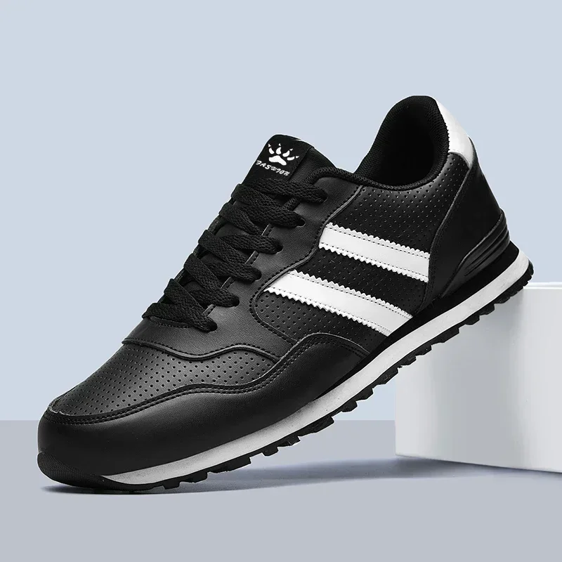 Autumn Sports Shoes Men's Flat Running White Durable Classic Casual Shoes Low Cut Trendy Fashionable Hiking and Walking Shoes