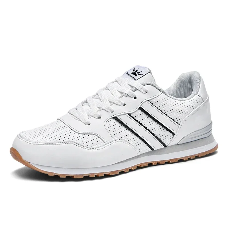 Autumn Sports Shoes Men's Flat Running White Durable Classic Casual Shoes Low Cut Trendy Fashionable Hiking and Walking Shoes
