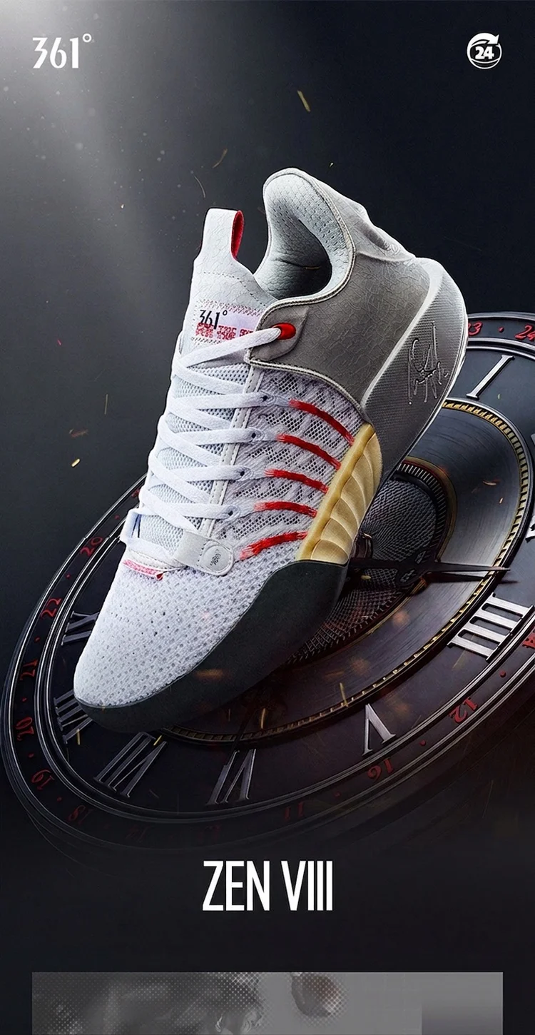 361 Degrees AG ZEN 8.0 Men Basketball Shoes New Trendy Combat Wear-resistant Protection Anti-slip Stable Male Sneakers 572621109