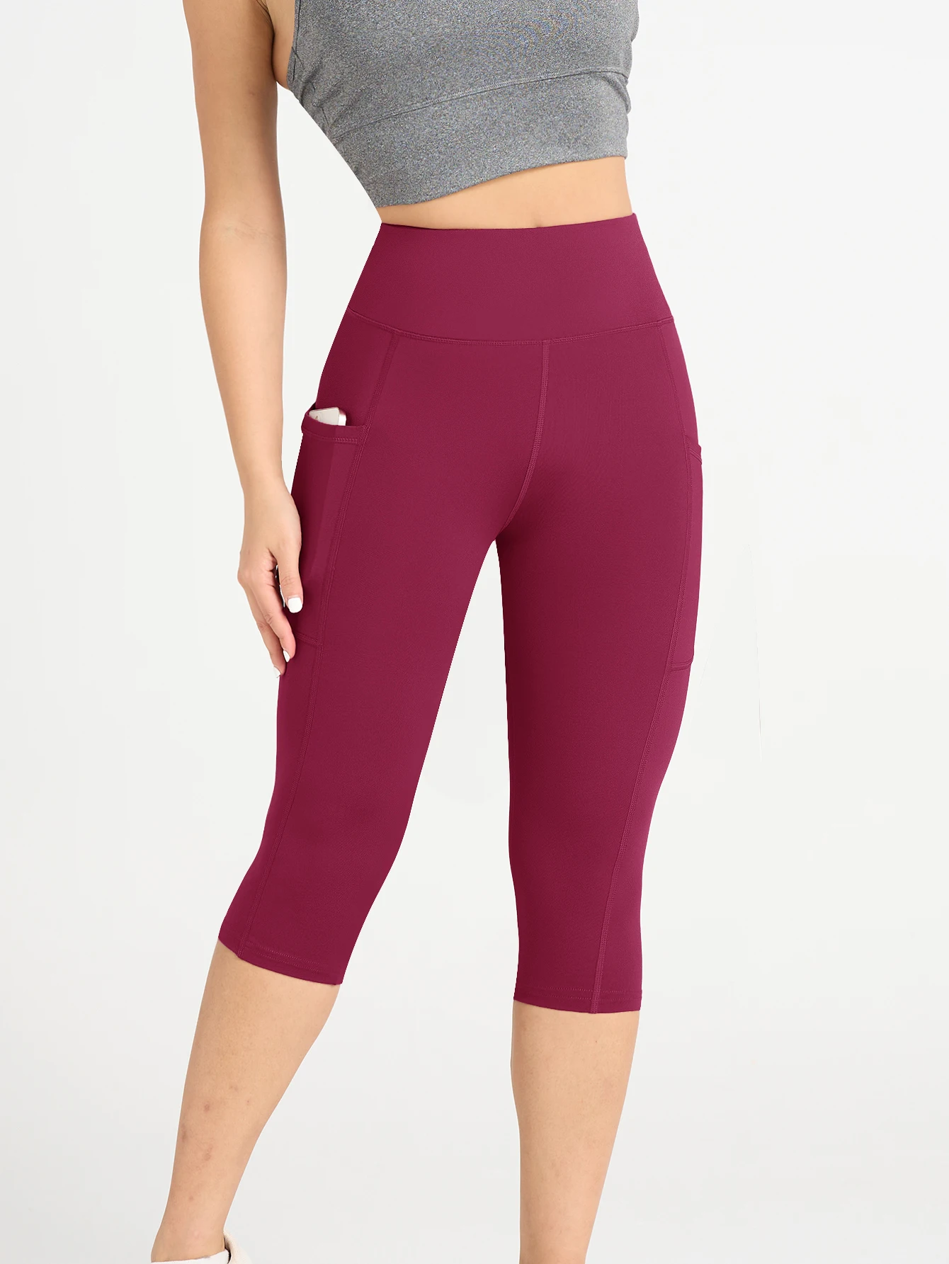 Women High Waisted Capri Leggings with Pockets Tummy Control Yoga Pockets for Women Yoga Pants Workout Capri Pants Leggings