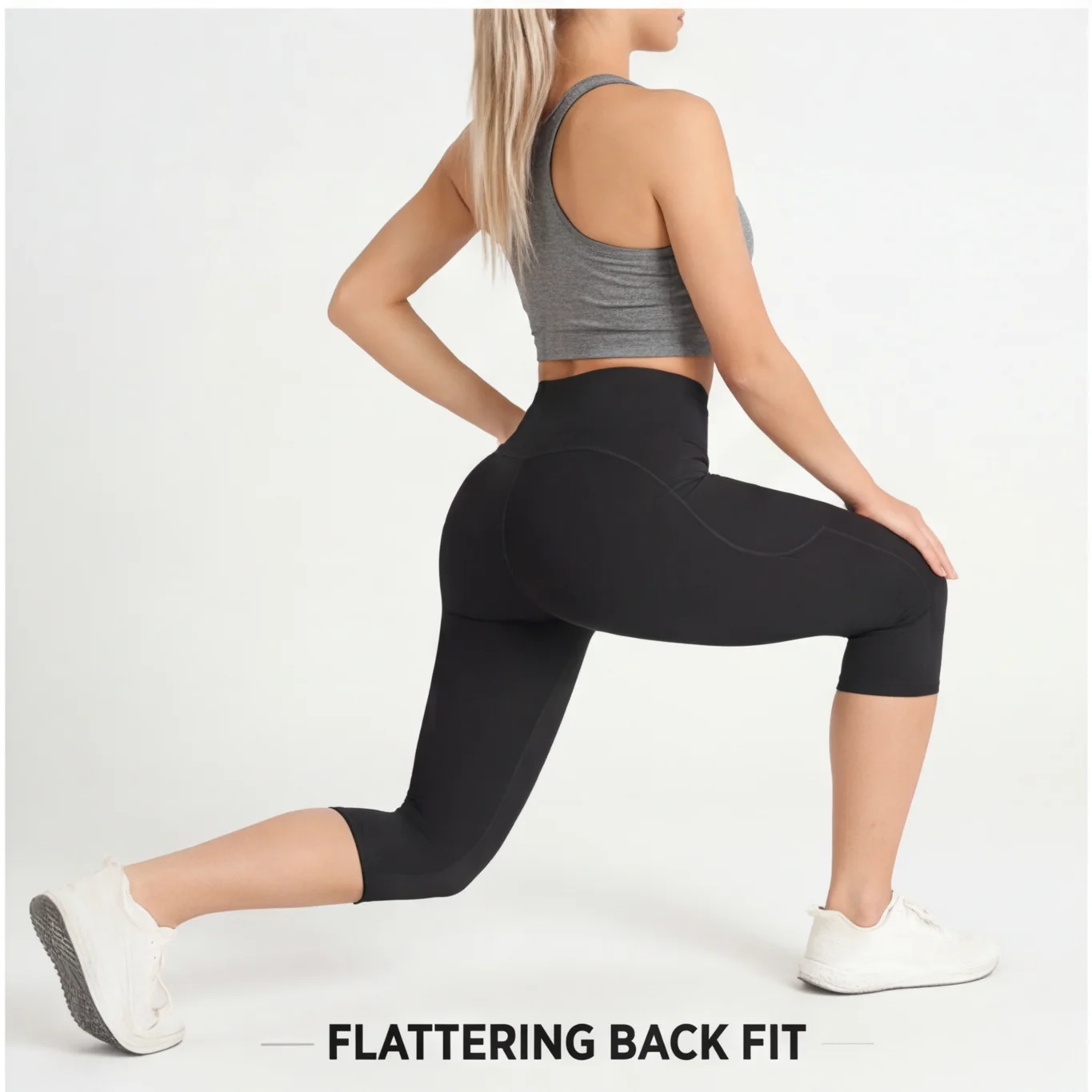 Women High Waisted Capri Leggings with Pockets Tummy Control Yoga Pockets for Women Yoga Pants Workout Capri Pants Leggings