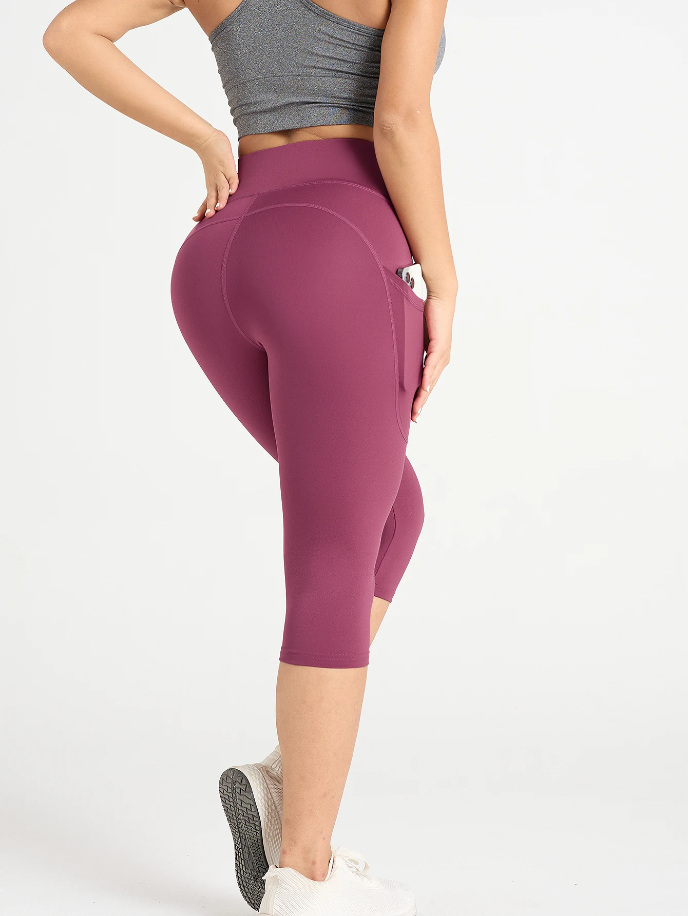 Women High Waisted Capri Leggings with Pockets Tummy Control Yoga Pockets for Women Yoga Pants Workout Capri Pants Leggings