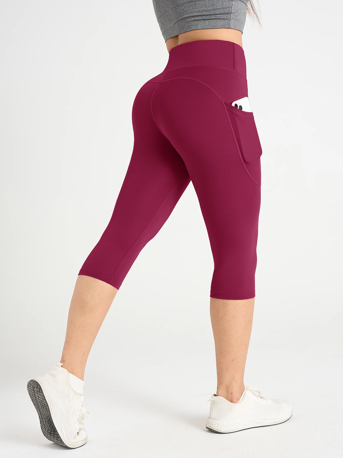 Women High Waisted Capri Leggings with Pockets Tummy Control Yoga Pockets for Women Yoga Pants Workout Capri Pants Leggings