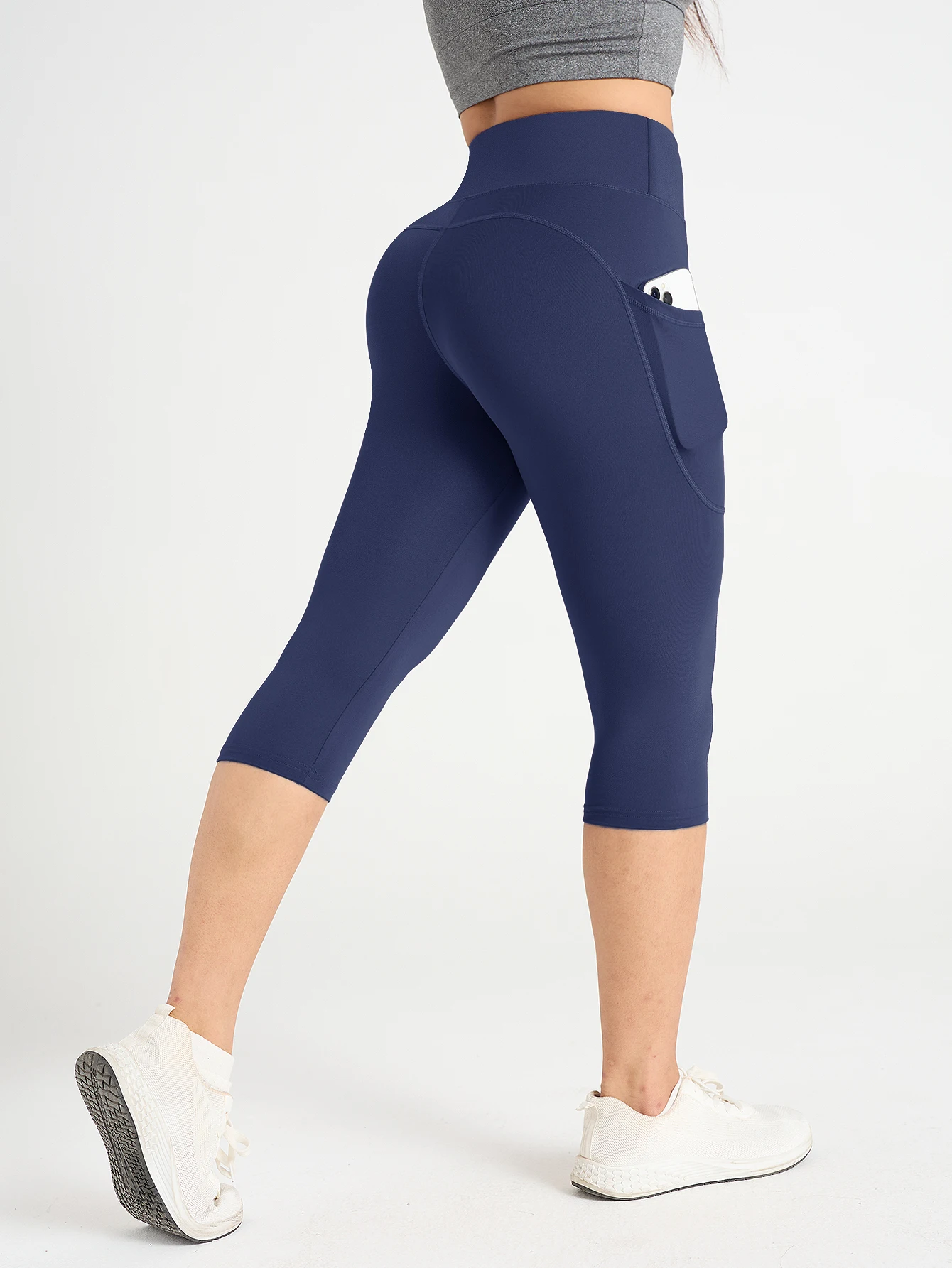 Women High Waisted Capri Leggings with Pockets Tummy Control Yoga Pockets for Women Yoga Pants Workout Capri Pants Leggings