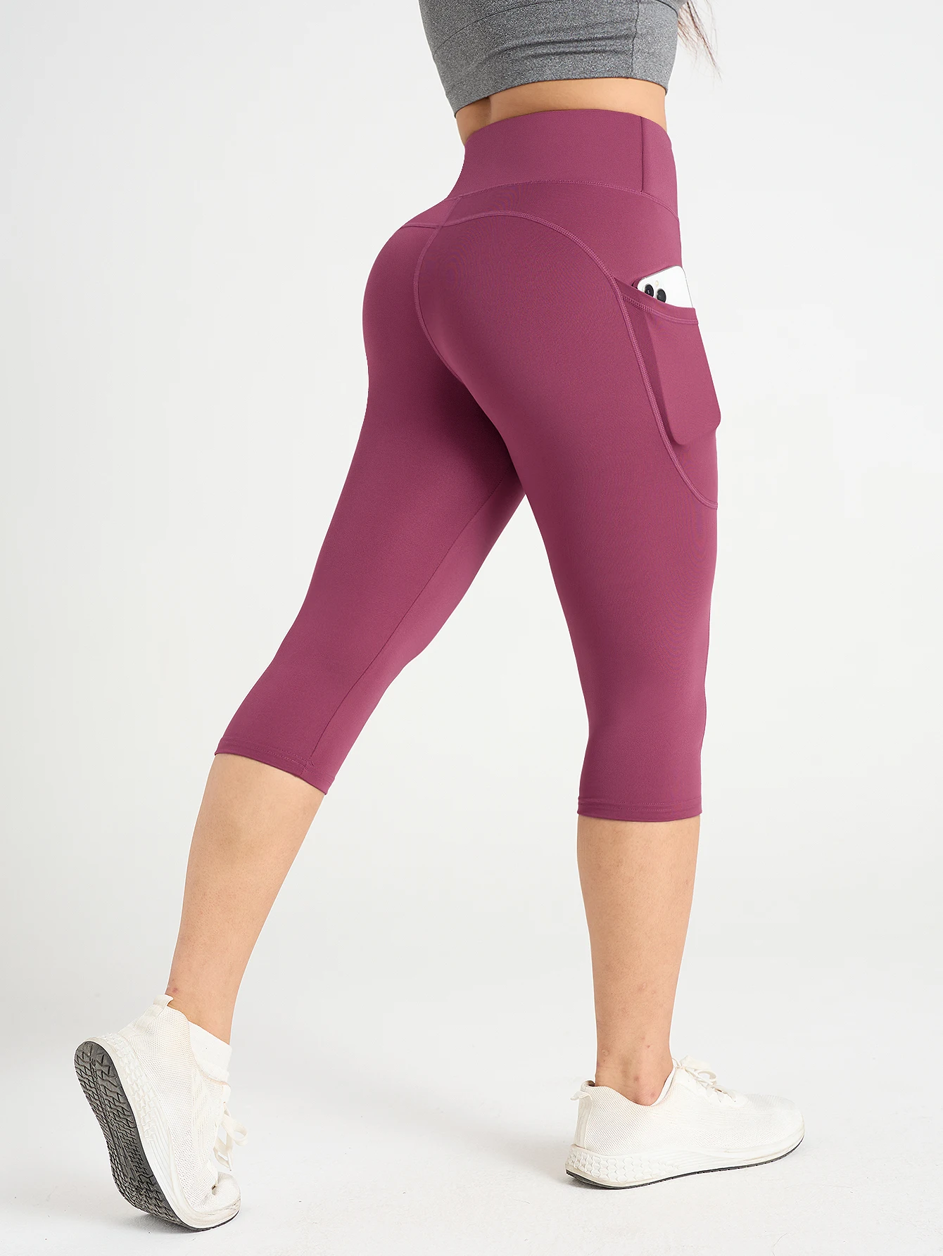 Women High Waisted Capri Leggings with Pockets Tummy Control Yoga Pockets for Women Yoga Pants Workout Capri Pants Leggings