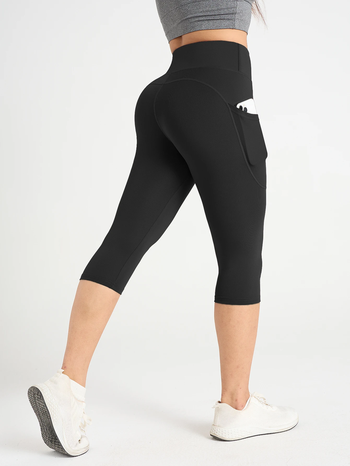 Women High Waisted Capri Leggings with Pockets Tummy Control Yoga Pockets for Women Yoga Pants Workout Capri Pants Leggings