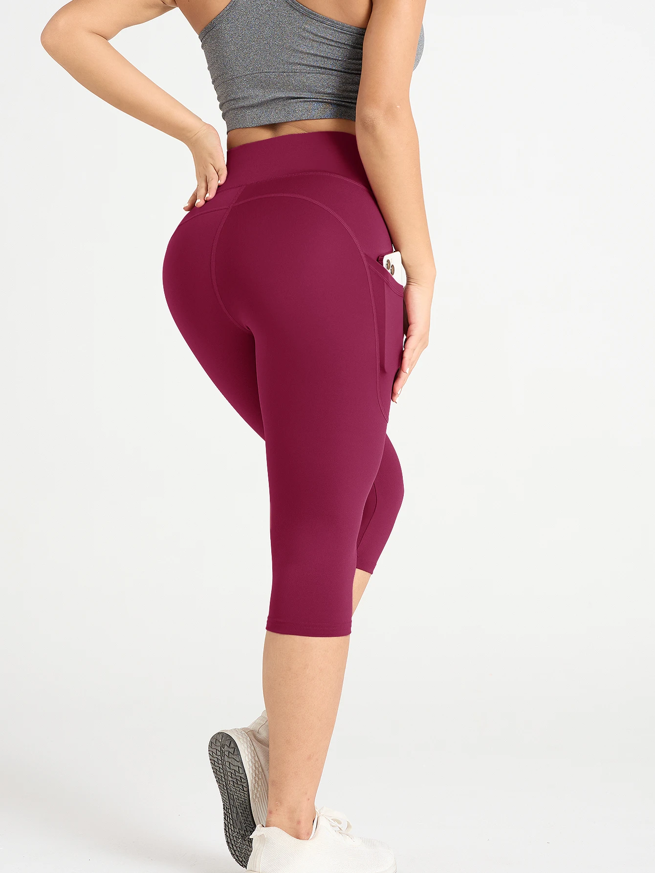 Women High Waisted Capri Leggings with Pockets Tummy Control Yoga Pockets for Women Yoga Pants Workout Capri Pants Leggings