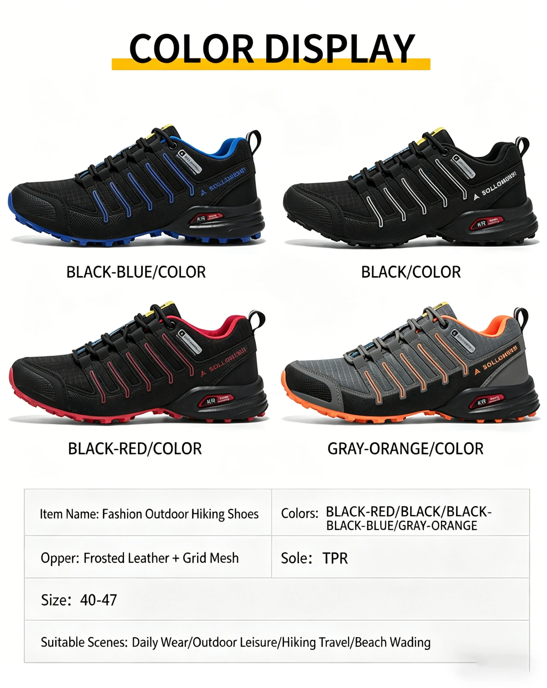 Outdoor Hiking Shoes Non-Slip Hiking Sports Shoes Lightweight Men's Shoes Men Tactical Training Sports Shoes