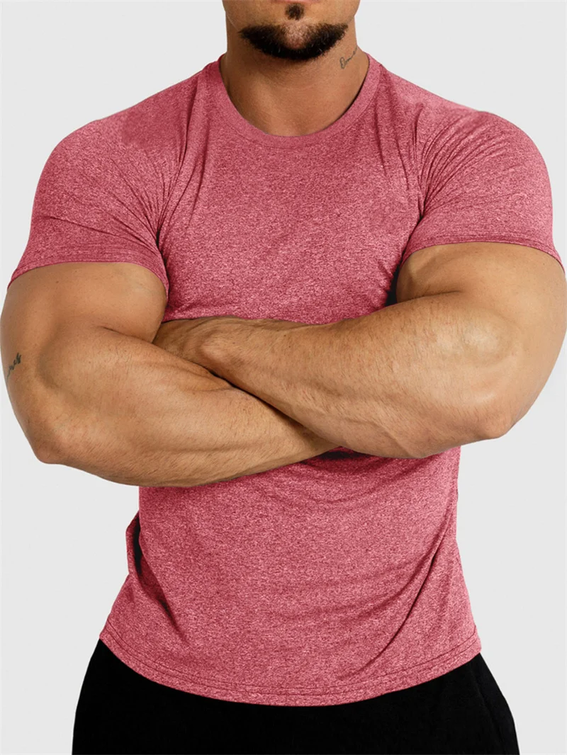 2025 New Tight Sports T-Shirt Quick Drying Fitness Sportswear Short Sleeve Tops Running Training Summer Jogging Gym T-Shirts Men