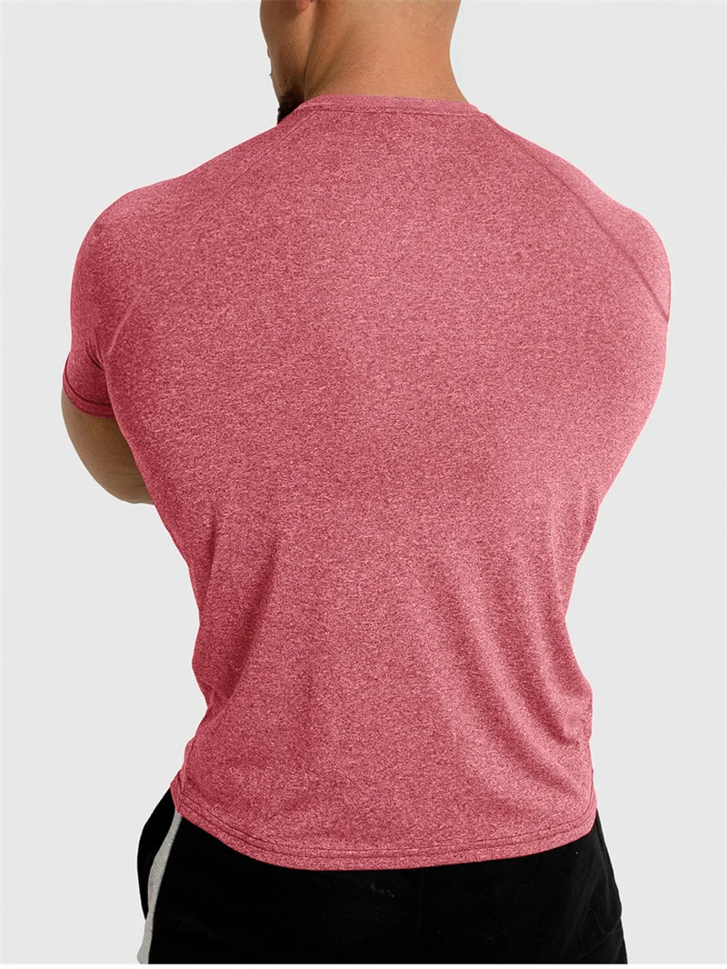 2025 New Tight Sports T-Shirt Quick Drying Fitness Sportswear Short Sleeve Tops Running Training Summer Jogging Gym T-Shirts Men