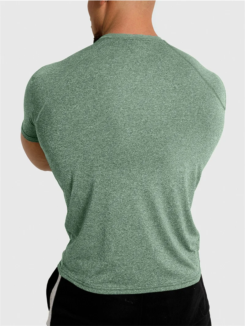 2025 New Tight Sports T-Shirt Quick Drying Fitness Sportswear Short Sleeve Tops Running Training Summer Jogging Gym T-Shirts Men