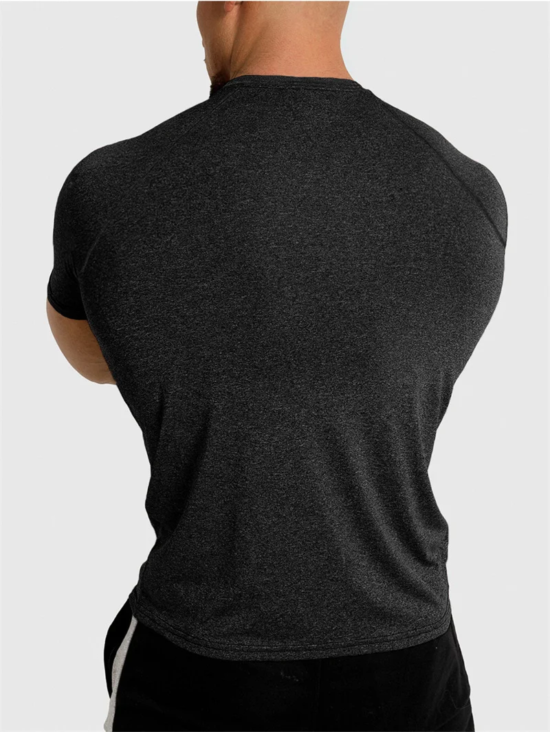 2025 New Tight Sports T-Shirt Quick Drying Fitness Sportswear Short Sleeve Tops Running Training Summer Jogging Gym T-Shirts Men