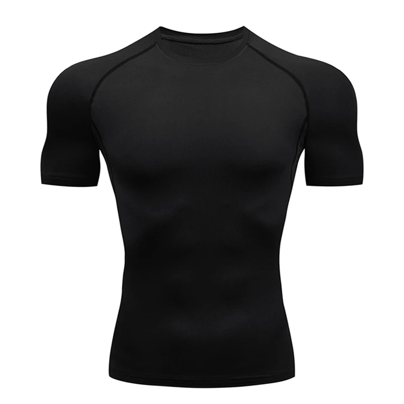New Men's Running Compression T-Shirt Short Sleeve Gym Workout Shirts Fitness Shirts Men's Jogging Sportswear Sweatshirts