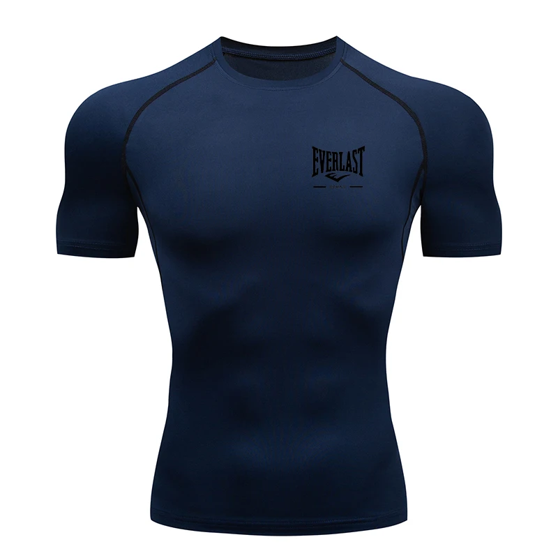 New Men's Running Compression T-Shirt Short Sleeve Gym Workout Shirts Fitness Shirts Men's Jogging Sportswear Sweatshirts