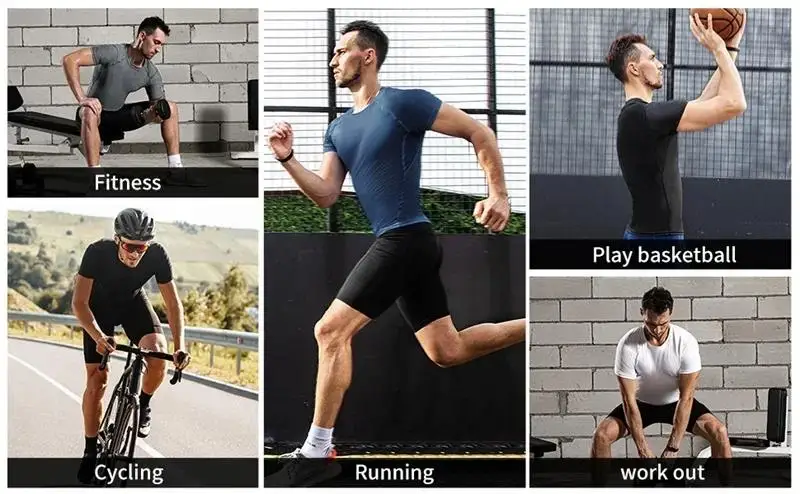 New Men's Running Compression T-Shirt Short Sleeve Gym Workout Shirts Fitness Shirts Men's Jogging Sportswear Sweatshirts