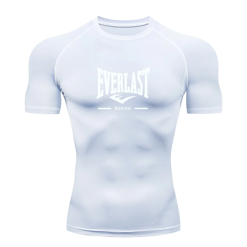 New Men's Running Compression T-Shirt Short Sleeve Gym Workout Shirts Fitness Shirts Men's Jogging Sportswear Sweatshirts