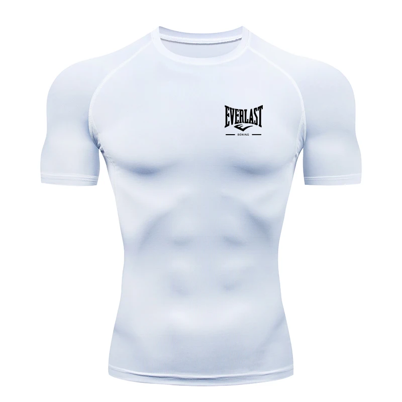 New Men's Running Compression T-Shirt Short Sleeve Gym Workout Shirts Fitness Shirts Men's Jogging Sportswear Sweatshirts