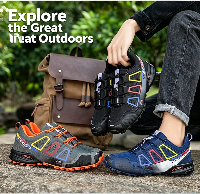 Men Camping Shoes Waterproof Non-slip All-terrain Sports Shoes Outdoor Cycling Shoes Hiking Hunting Tactical Training Shoes