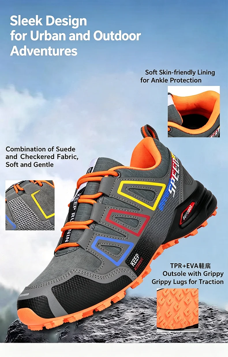 Men Camping Shoes Waterproof Non-slip All-terrain Sports Shoes Outdoor Cycling Shoes Hiking Hunting Tactical Training Shoes