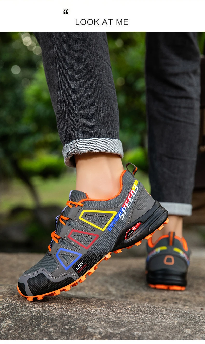 Men Camping Shoes Waterproof Non-slip All-terrain Sports Shoes Outdoor Cycling Shoes Hiking Hunting Tactical Training Shoes