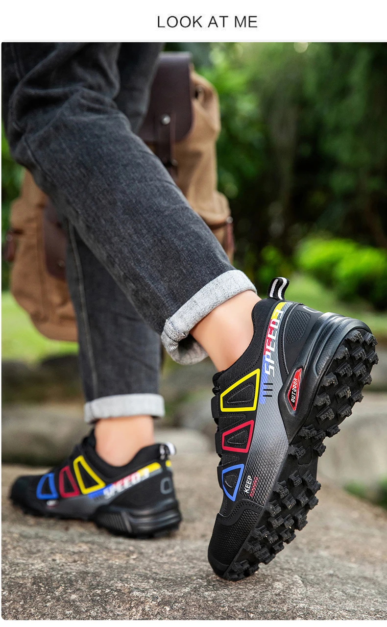 Men Camping Shoes Waterproof Non-slip All-terrain Sports Shoes Outdoor Cycling Shoes Hiking Hunting Tactical Training Shoes