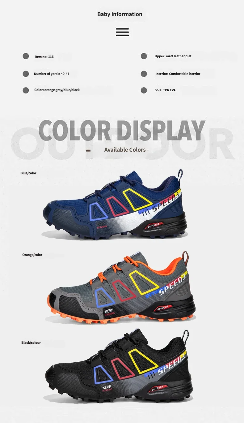 Men Camping Shoes Waterproof Non-slip All-terrain Sports Shoes Outdoor Cycling Shoes Hiking Hunting Tactical Training Shoes